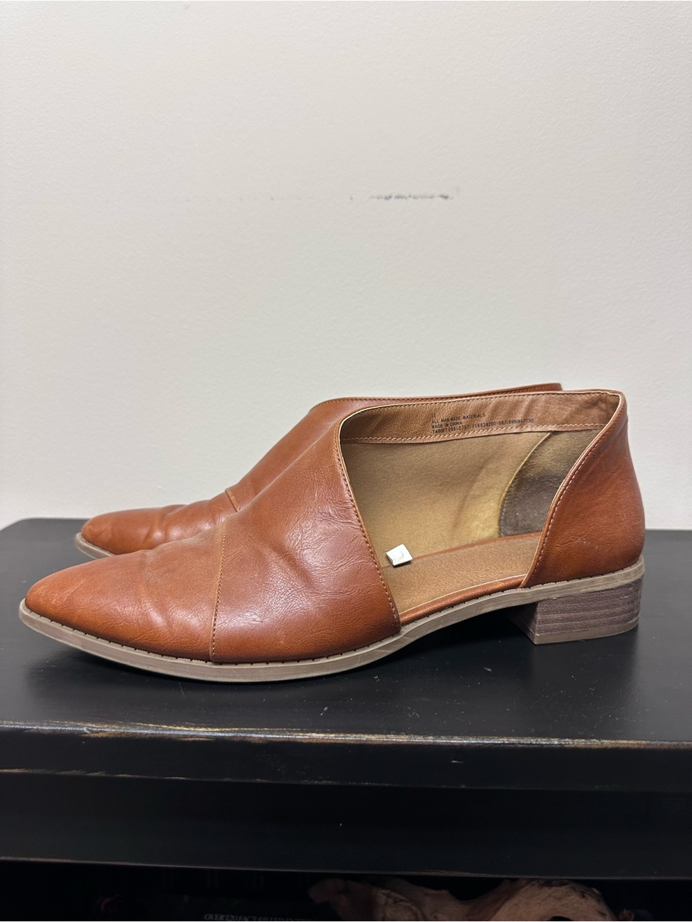 Universal Thread Women's Brown Cutout Leather Ankle Booties
